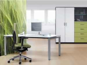 Büromöbel mit Schrankwand Bürotisch und Bürostuhl