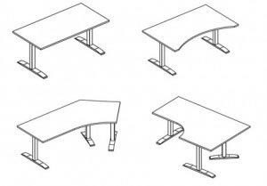 xio move elektrisch höhenverstellbarer Bürotisch in verschieden Formen zur Anpassung an vorhanden Büroeinrichtung.