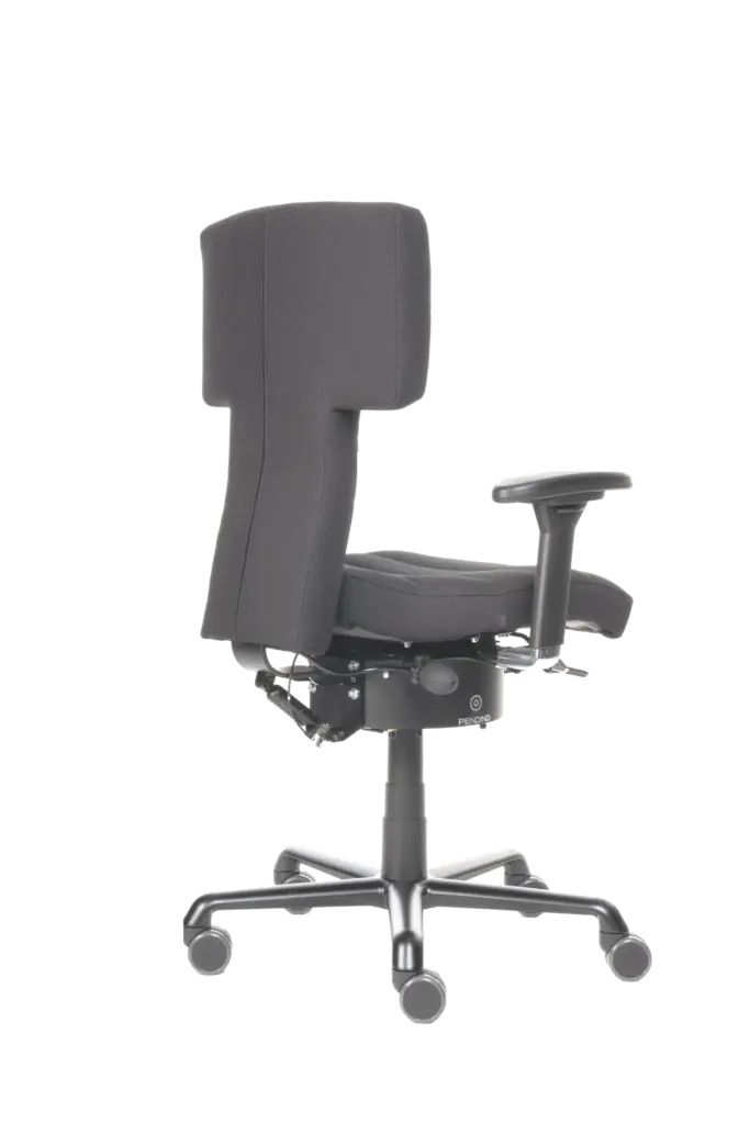 Pending Tactical 1 Bürostuhl mit bezogener Rücklehne.