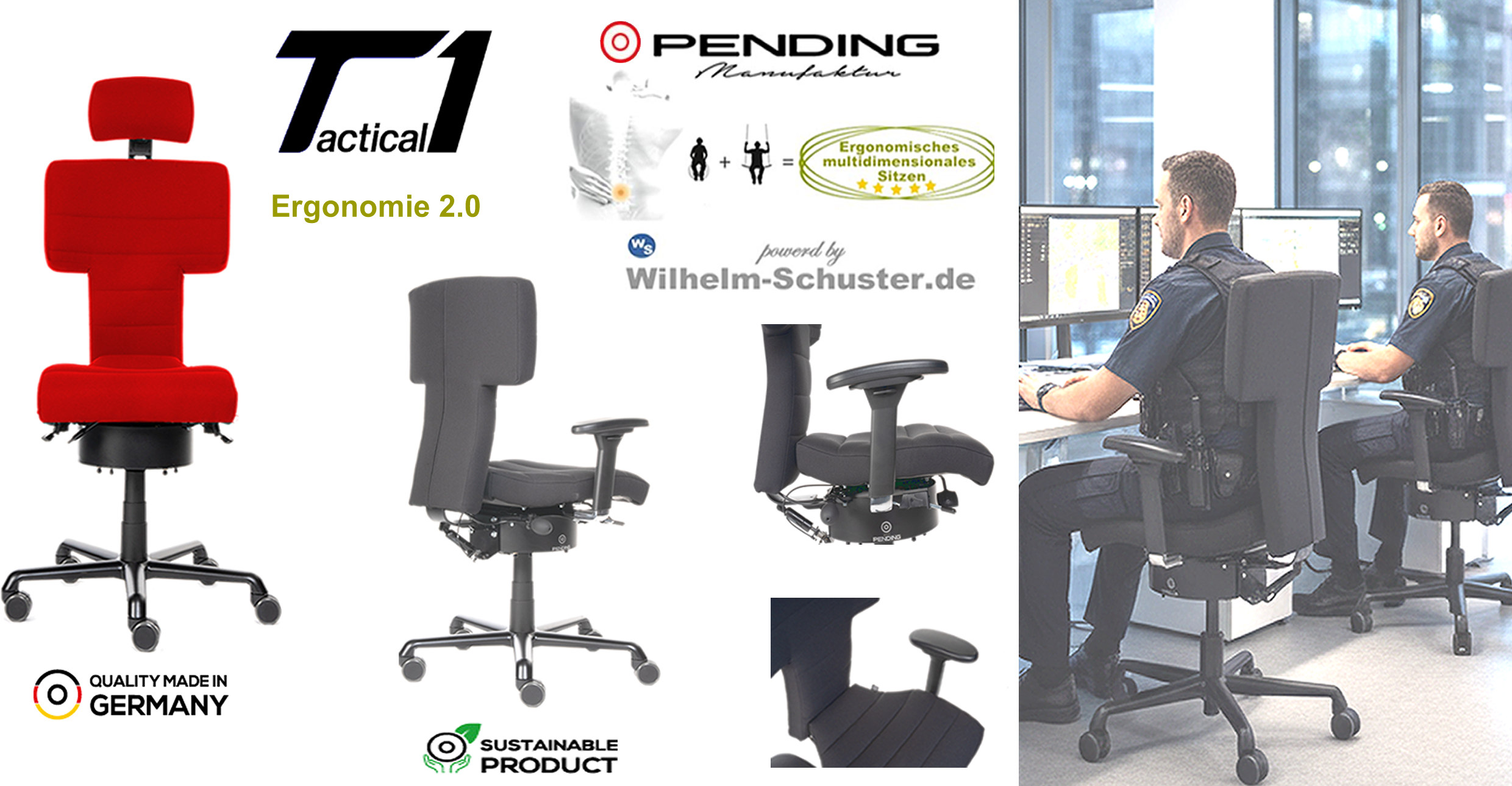 Pending Tactical 1 - ergonomischer Einsatzstul für Waffenträger.